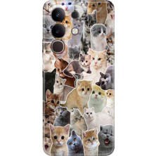 Senada Vivo Y29 Kılıf Desenli Baskılı Tpu Rubber Kapak Cats World