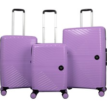 Nasa U.s Pp - Silikon Kırılmaz 3 Lü Valiz Seti Lila