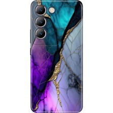 Senada Vivo V30 Lite Kılıf Desenli Baskılı Tpu Rubber Kapak Altın Tozu