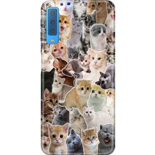 Senada Samsung Galaxy A7 2018 Kılıf Desenli Baskılı Tpu Rubber Kapak Cats World