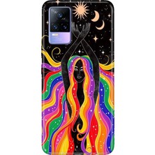 Senada Vivo V21E Kılıf Desenli Baskılı Tpu Rubber Kapak Ay Kız