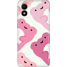 Tcl 303 Kılıf Desenli Baskılı Tpu Rubber Kapak Pink Frogs