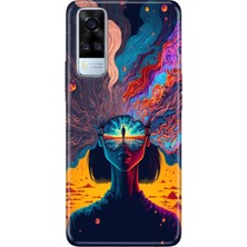 Senada Vivo Y51 Kılıf Desenli Baskılı Tpu Rubber Kapak Girdap