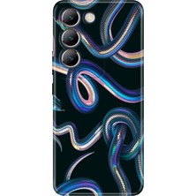 Senada Vivo V30 Lite Kılıf Desenli Baskılı Tpu Rubber Kapak Fosforlu Yılan