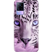 Senada Vivo V21E Kılıf Desenli Baskılı Tpu Rubber Kapak Beyaz Kaplan