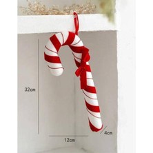 Empressco Kırmızı Beyaz Yılbaşı Baston Şeker Süs 32 Cm, 1 Adet