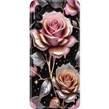 Senada Samsung Galaxy A17 Kılıf Desenli Baskılı Tpu Rubber Kapak Gold Gül