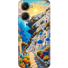 Vivo Y18 Kılıf Desenli Baskılı Tpu Rubber Kapak Santorini