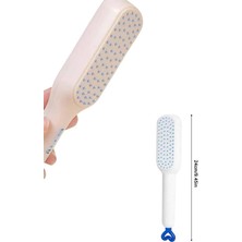 Mercansa Kendi Kendini Temizleyen Otomatik Tuşlu Saç Tarağı Dolaşık Açıcı Masaj Fırçası Silikon Fırça