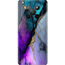 Senada General Mobile Phoneix 5g Kılıf Desenli Baskılı Tpu Rubber Kapak Altın Tozu