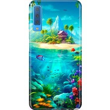 Senada Samsung Galaxy A7 2018 Kılıf Desenli Baskılı Tpu Rubber Kapak Island
