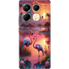 Senada Infinix Note 40 4g Kılıf Desenli Baskılı Tpu Rubber Kapak FLAMINGO888