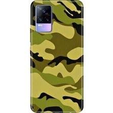 Senada Vivo V21E Kılıf Desenli Baskılı Tpu Rubber Kapak Askeri