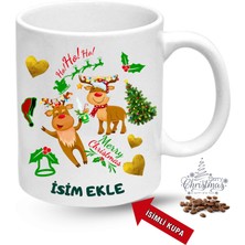 Caisya Yılbaşı Hediyesi Noel Kurabiyeleri Isimli Baskılı Porselen Kupa Bardak