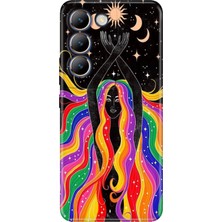 Senada Vivo V30 Lite Kılıf Desenli Baskılı Tpu Rubber Kapak Ay Kız