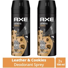 Marsilyan 2 Adet Axe Erkek Sprey Deodorant Leather & Cookies 48 Saat Etkileyeci Koku 150 ml