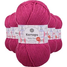 Marsilyan 5 Adet Baby One Tüylenmeyen El Örgü Ipi Yünü Fuşya K245