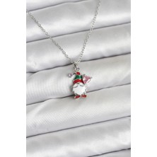 Callerrons Accessories Zincir Gümüş Renk Yılbaşı Teması Kadın Kolye - EBJ251201W38465