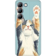 Senada Vivo V30 Lite Kılıf Desenli Baskılı Tpu Rubber Kapak Eller Yukarı