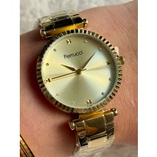 Ajda Bilezik Hediyeli Gold Taşlı Görünümlü Ferrucci Kadın Saati