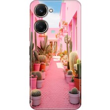 Senada Vivo Y18 Kılıf Desenli Baskılı Tpu Rubber Kapak Kaktüs Adası
