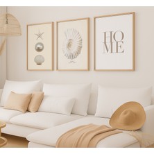 Voba Store 3 Parça Home Yazılı Bohem Çerçeve Görünümlü Mdf Tablo Seti-64