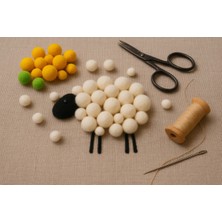 Paşateks Since 1995 Paşateks Renkli Ponpon Seti 1.5 cm Yumuşak Renkli Süslü Ponpon Topları-Beyaz (50Lİ Paket)