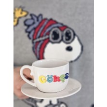 Megg 280ML Kişiye Özel Isimli Büyük Çay Kahve Kupası Altlığı ile