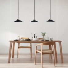 Bamyum Üçlü Sornel Siyah Avize Ince Eskitme Başlık Sarkıt Yemek Masası Üstü Iç Mekan Cafe Otel