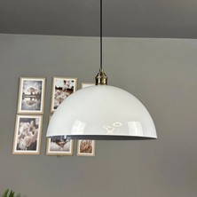 Bamyum Linate Beyaz Eskitme Lale Başlık Avize Tekli Sarkıt Salon Kuaför Dekoratif Aydınlatma