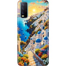 Vivo Y11S Y20 Y20S Kılıf Desenli Baskılı Tpu Rubber Kapak Santorini
