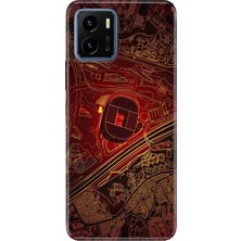 Vivo Y15S Kılıf Desenli Baskılı Tpu Rubber Kapak Sarı Kırmızı Stadyum