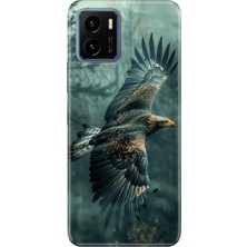 Vivo Y15S Kılıf Desenli Baskılı Tpu Rubber Kapak Ürküten Kartal