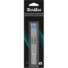 Scrikss Refil Standart Metal Dev Mavi 2’li Blister