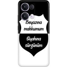 Adasena Oppo Reno 13 Pro Kılıf Desenli Baskılı Tpu Rubber Kapak Siyah Beyaz Aşkım