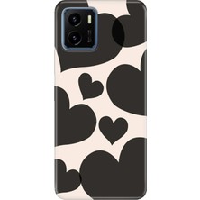 Vivo Y15S Kılıf Desenli Baskılı Tpu Rubber Kapak Matte Heart
