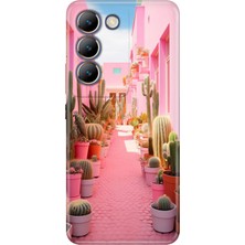 Senada Vivo V30 Lite Kılıf Desenli Baskılı Tpu Rubber Kapak Kaktüs Adası