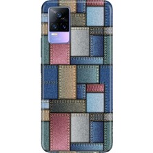 Senada Vivo V21E Kılıf Desenli Baskılı Tpu Rubber Kapak Jean Pattern