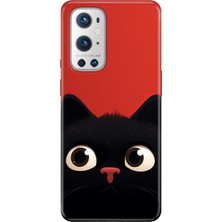 Senada Oneplus 9 Pro Kılıf Desenli Baskılı Tpu Rubber Kapak Cat Red