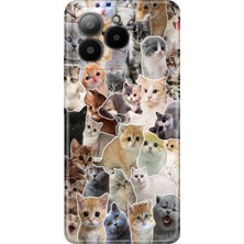 Senada Omix X7 Kılıf Desenli Baskılı Tpu Rubber Kapak Cats World