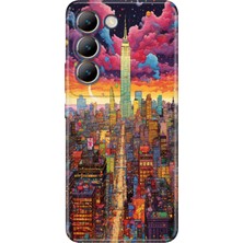 Vivo V30 Lite Kılıf Desenli Baskılı Tpu Rubber Kapak Retro New York