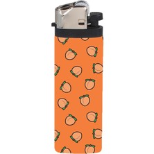 Hopena Çakmak Turuncu Şeftali Kolaj Full Kaplamalı Gazlı Çakmak