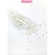Marsilyan Dökme Cam Kum Boncuk Büyük Boy (6/0) 4 mm - 60 Gram - Beyaz - BNC111