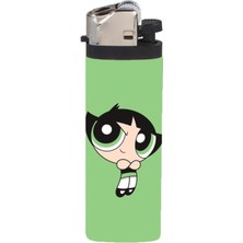Hopena Çakmak Powerpuff Girls Yeşil Buttercup Full Kaplamalı Gazlı Çakmak