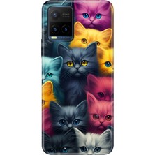 Senada Vivo Y21S Kılıf Desenli Baskılı Tpu Rubber Kapak Kedi Ordusu