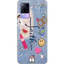 Senada Vivo V21E Kılıf Desenli Baskılı Tpu Rubber Kapak Jean