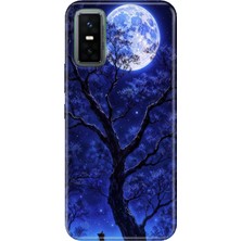 Infinix Gt 30 Pro Kılıf Desenli Baskılı Tpu Rubber Kapak Korkutan Dolunay