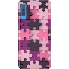 Samsung Galaxy A7 2018 Kılıf Desenli Baskılı Tpu Rubber Kapak Puzzle