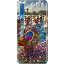 Senada Samsung Galaxy A7 2018 Kılıf Desenli Baskılı Tpu Rubber Kapak Işıltılı Hayat