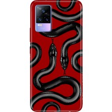 Vivo V21E Kılıf Desenli Baskılı Tpu Rubber Kapak Yılan Moda